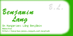 benjamin lang business card